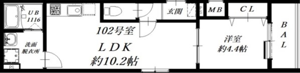 弥刀駅 徒歩6分 3階の物件間取画像